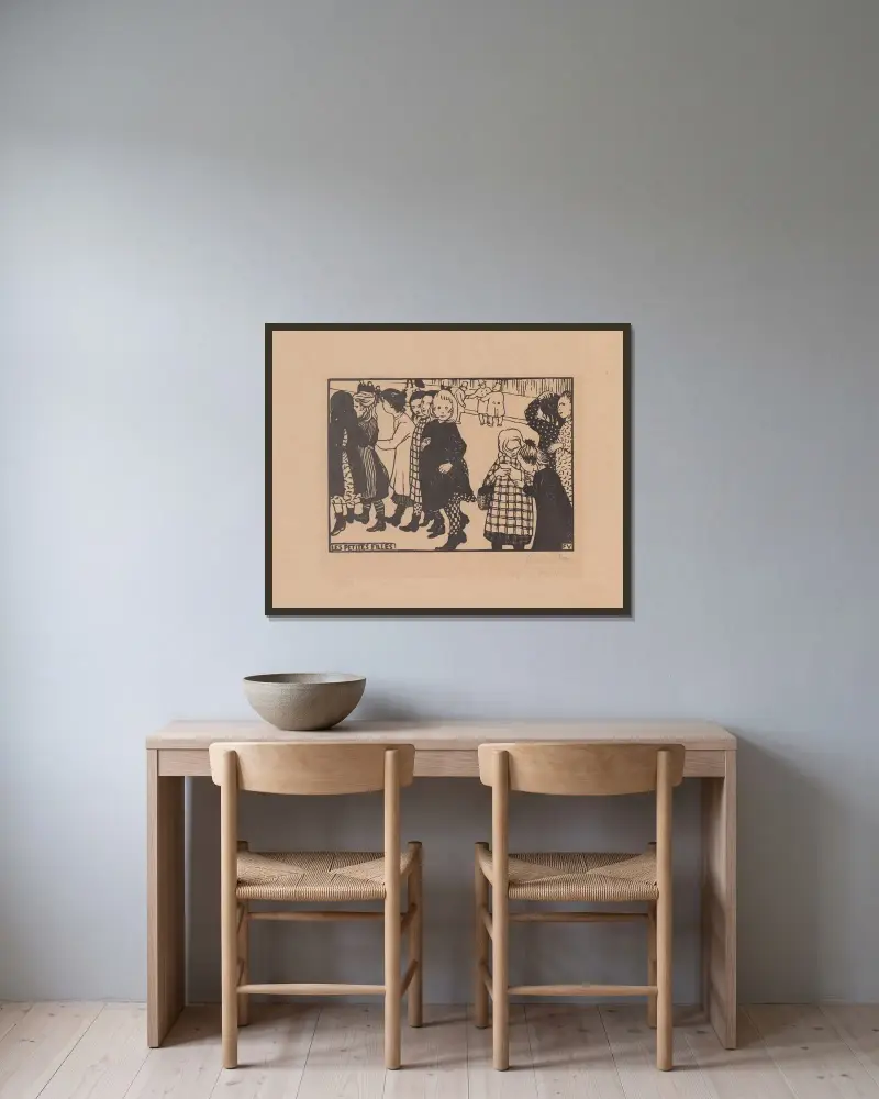 Kleine Mädchen von Félix Vallotton gerahmt an einer Wand