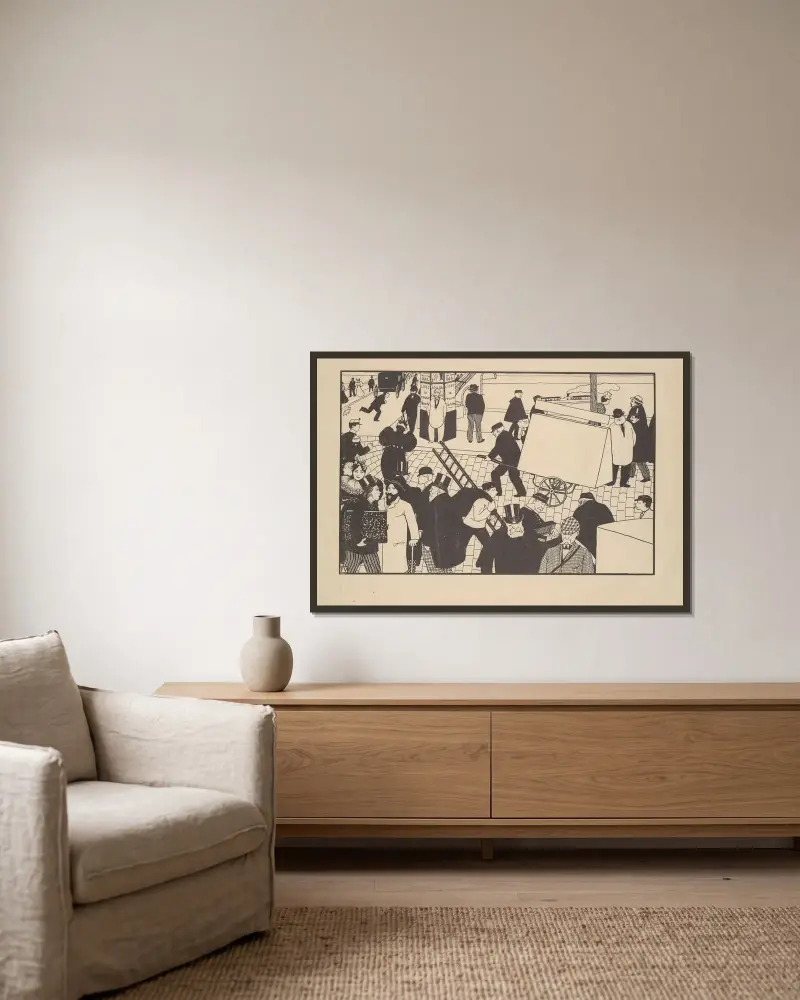 Die Zusammenkünfte von Félix Vallotton gerahmt an einer Wand
