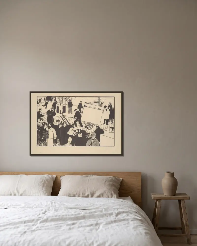 Die Zusammenkünfte von Félix Vallotton gerahmt an einer Wand