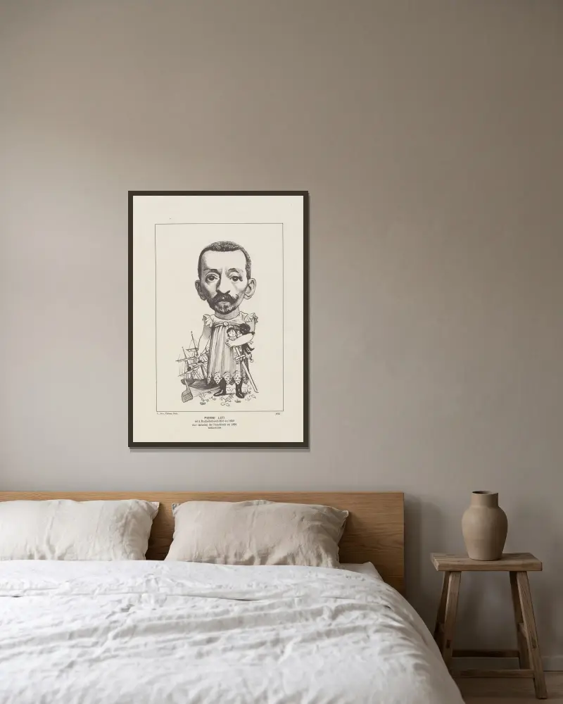 Pierre Loti av Félix Vallotton inramad på en vägg