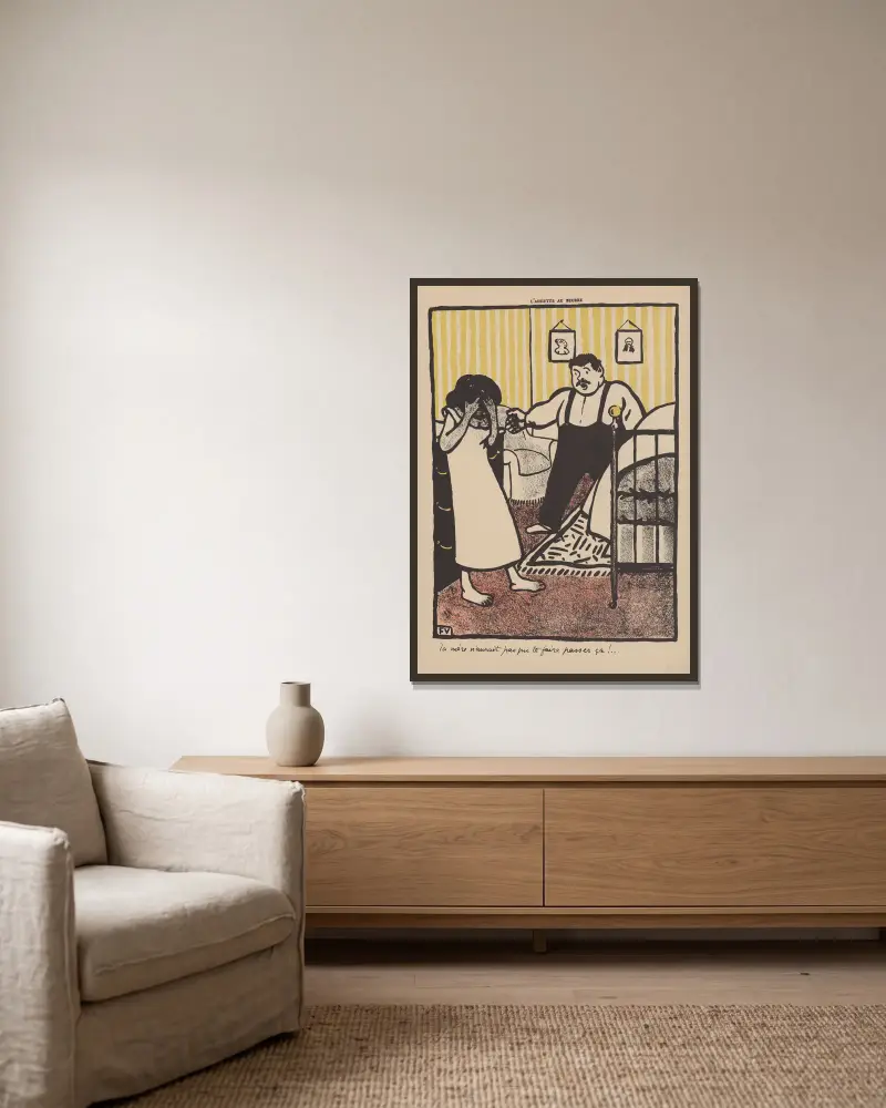 Deine Mutter hätte dir das nicht schicken können! von Félix Vallotton gerahmt an einer Wand