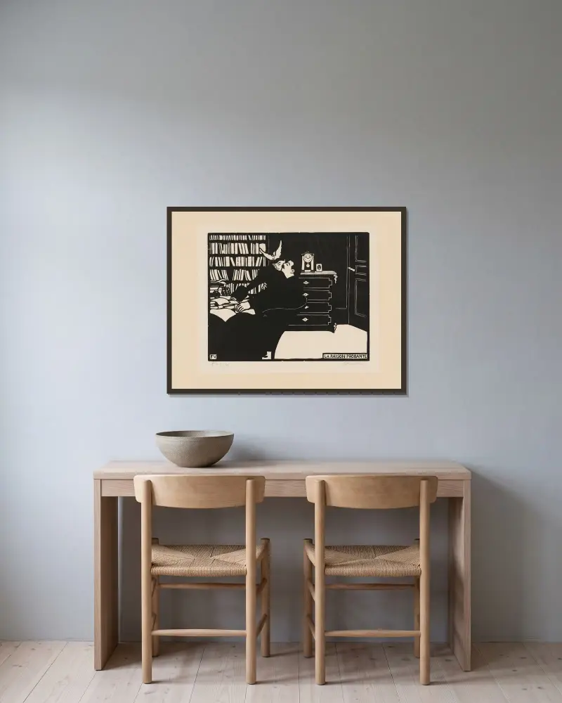 Přesvědčivý důvod (La Raison probante), Félix Vallotton v rámu na stěně