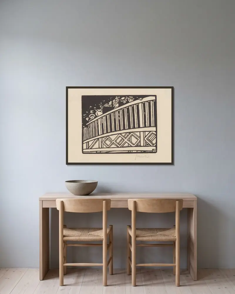 Der rollende Gehsteig von Félix Vallotton gerahmt an einer Wand