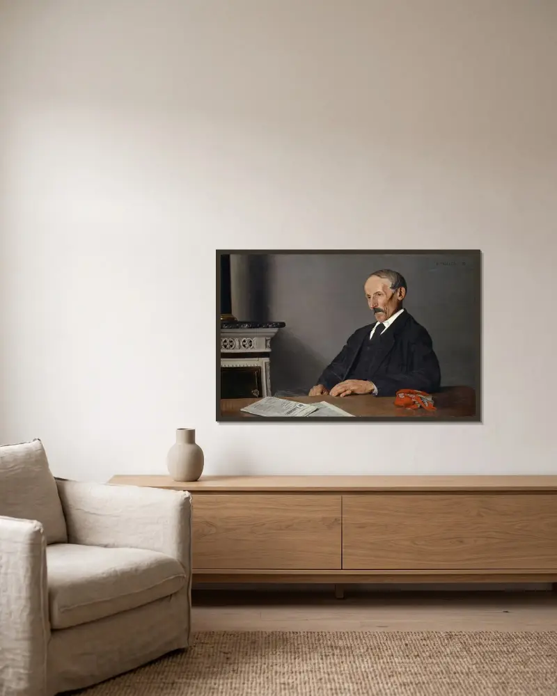 The Old Concierge av Félix Vallotton inramad på en vägg