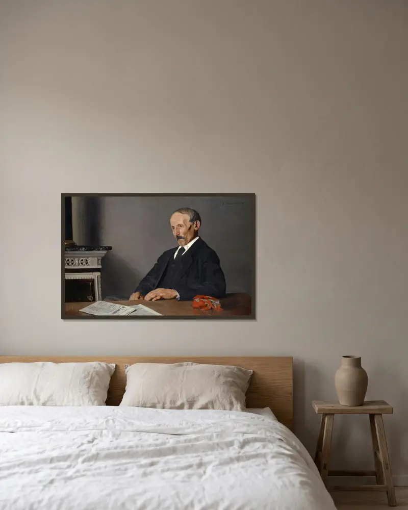 The Old Concierge av Félix Vallotton inramad på en vägg
