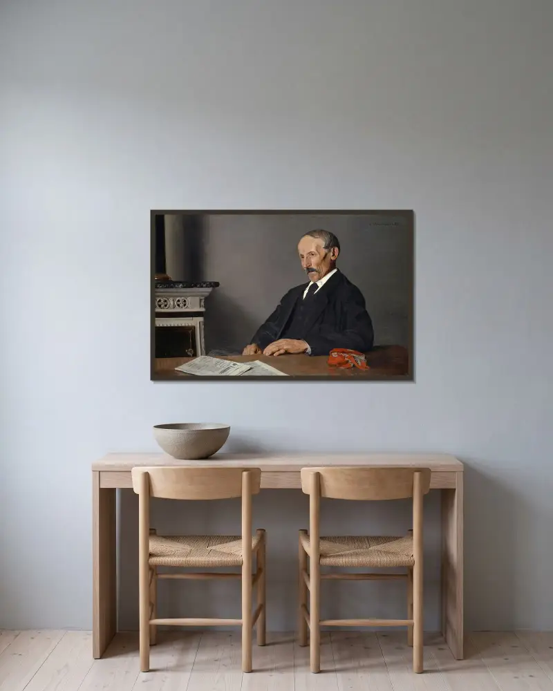 The Old Concierge av Félix Vallotton inramad på en vägg