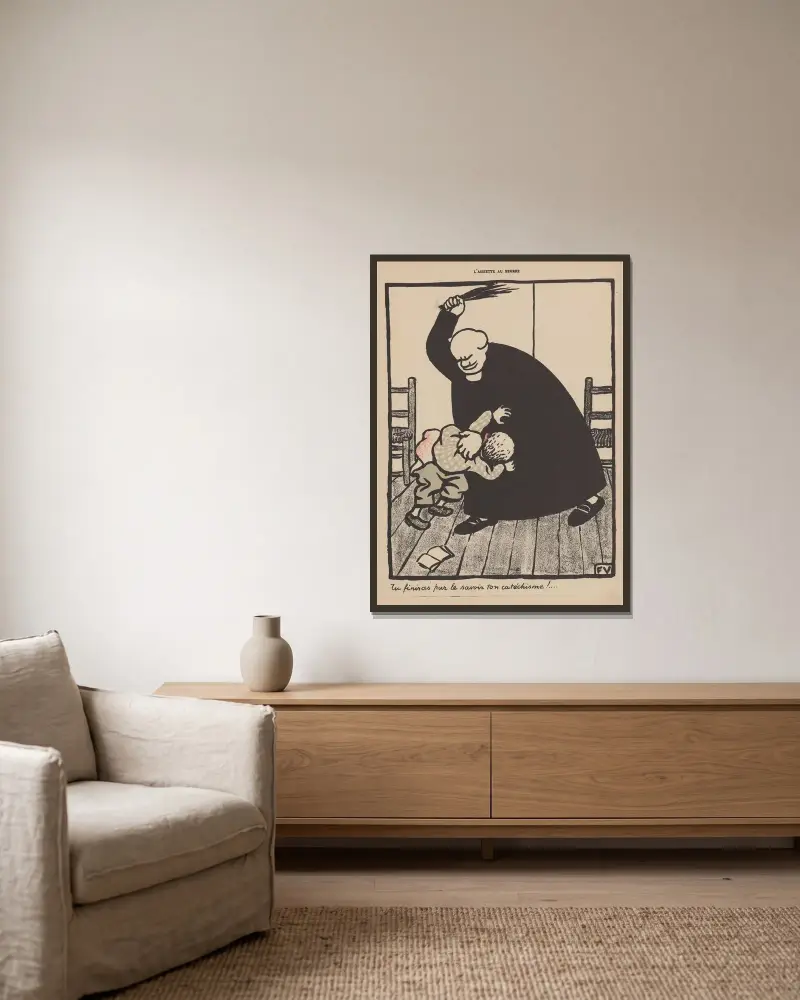 Du kommer att lära dig din katekes till slut! av Félix Vallotton inramad på en vägg