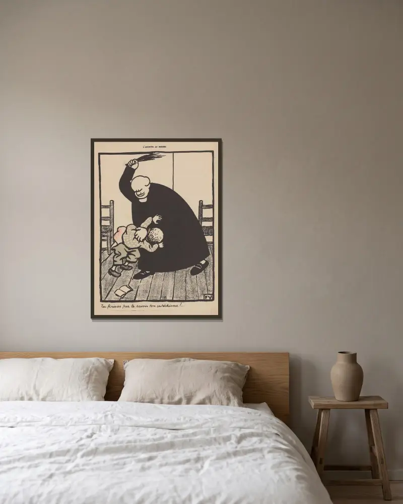 Du kommer att lära dig din katekes till slut! av Félix Vallotton inramad på en vägg