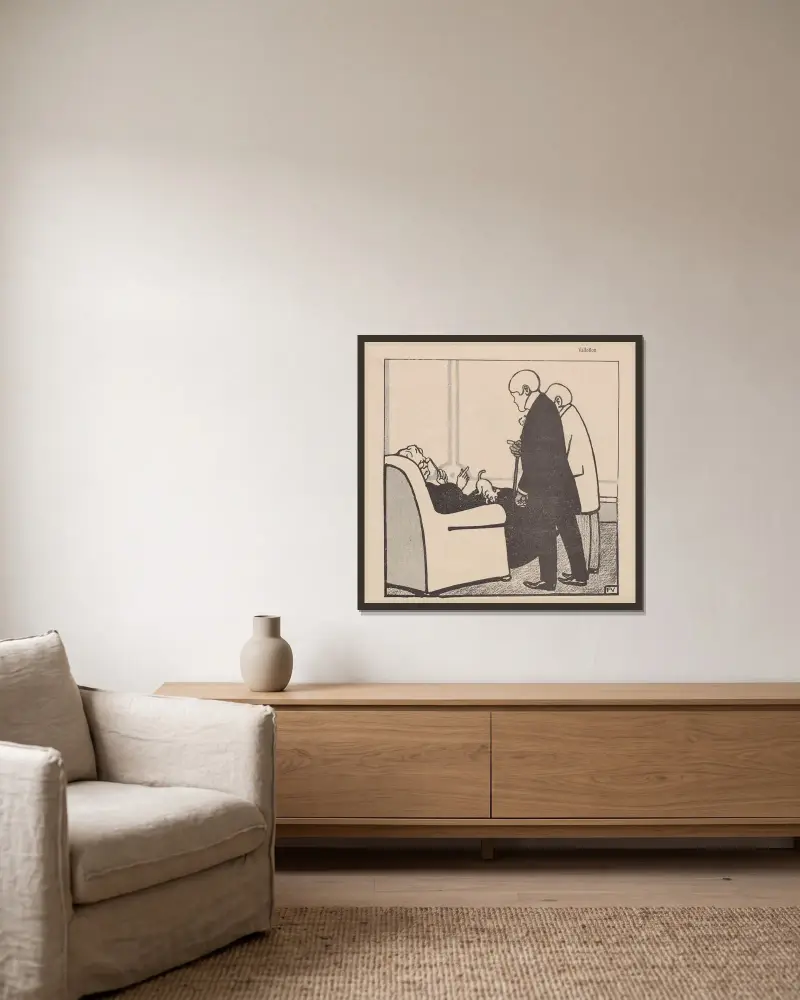Ohne Titel von Félix Vallotton gerahmt an einer Wand
