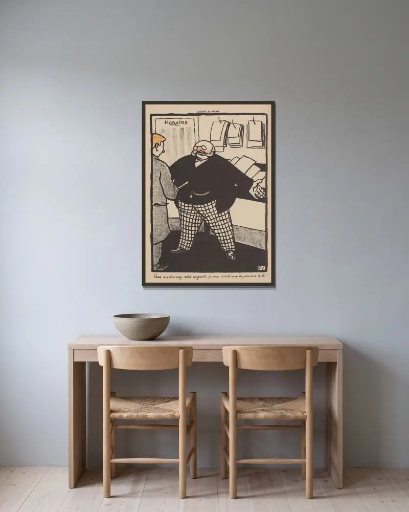 Ni ger mig era pengar, jag lånar er min erfarenhet, så är det! av Félix Vallotton inramad på en vägg