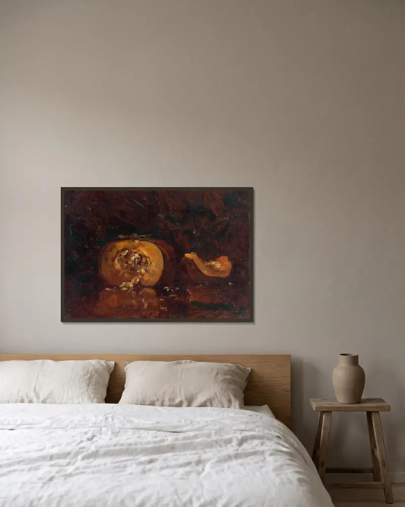 Nature Morte Au Potiron av Félix Ziem inramad på en vägg