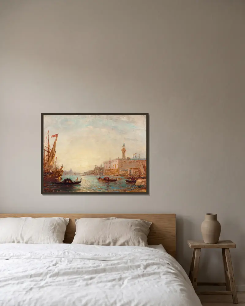 Venedig, Dogepalatset, 1870 av Félix Ziem inramad på en vägg