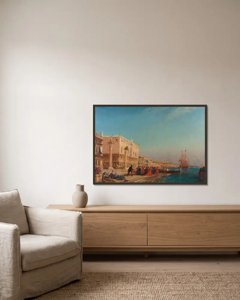 Venedig, Dogenpalast, 1865 von Félix Ziem gerahmt an einer Wand