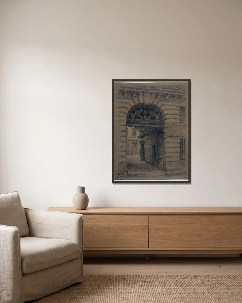 Das Haus Nr. 24 in der Rue Vieille-du-Temple von Ferdinand Boberg gerahmt an einer Wand