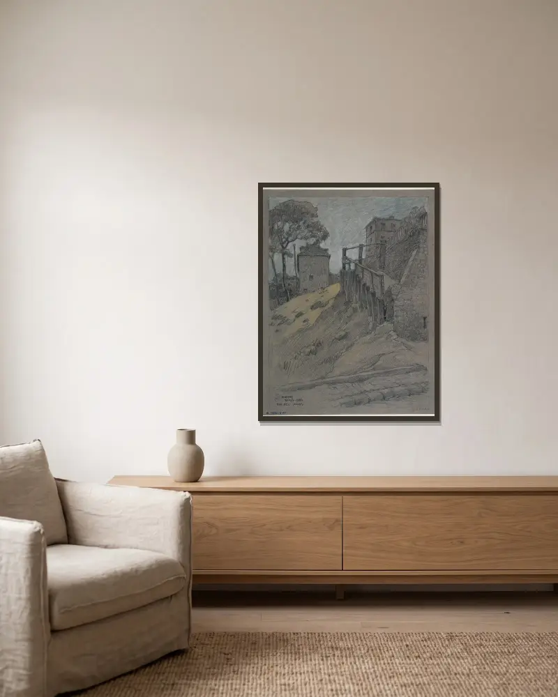 Die Rue des Saules, 1926 – Nr. 2 von Ferdinand Boberg gerahmt an einer Wand