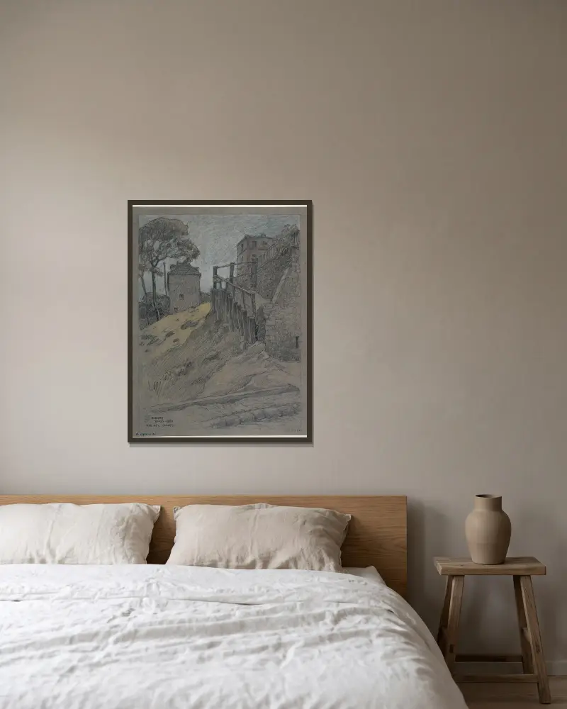 Die Rue des Saules, 1926 – Nr. 2 von Ferdinand Boberg gerahmt an einer Wand