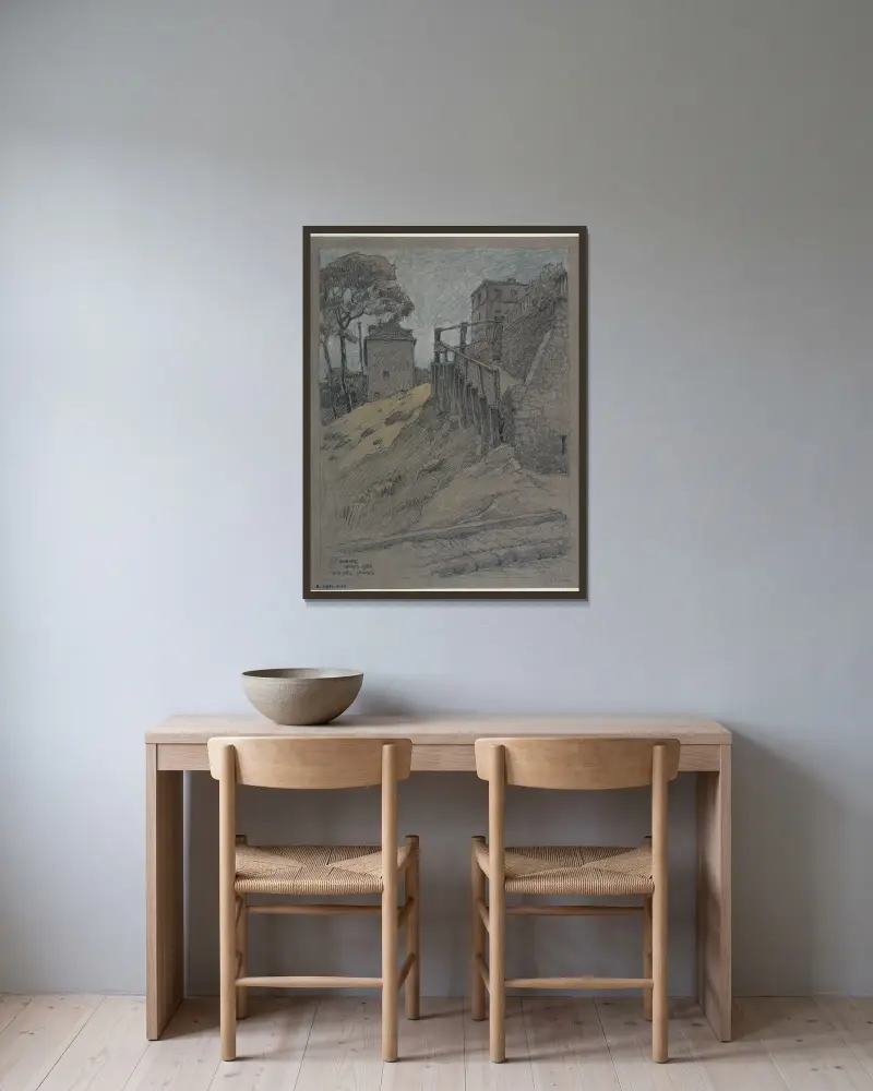 Die Rue des Saules, 1926 – Nr. 2 von Ferdinand Boberg gerahmt an einer Wand