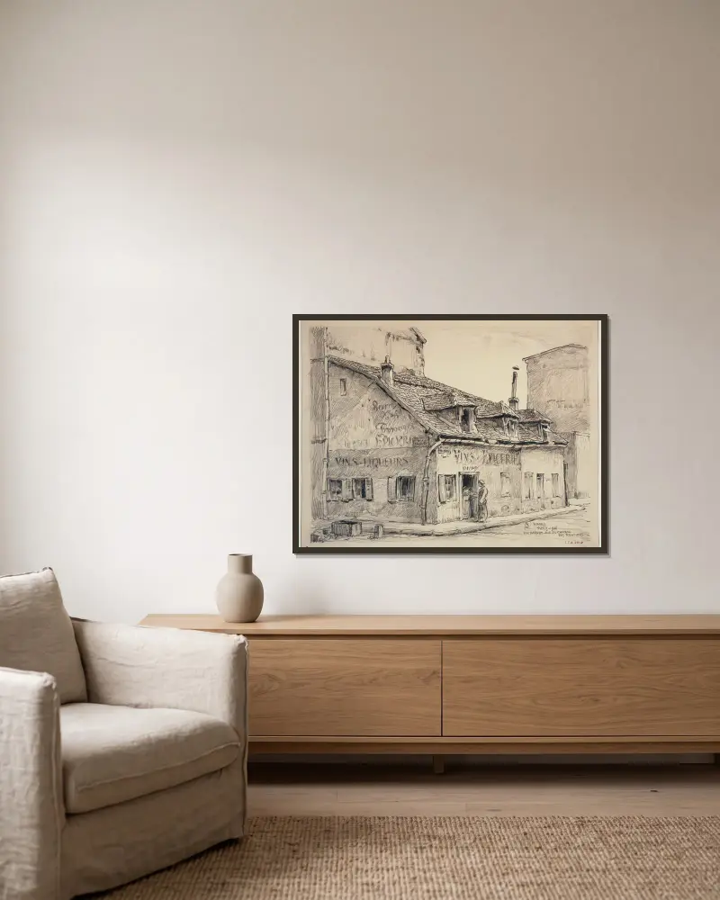 Die Rue Harvey und die Rue du Château des Rentiers von Ferdinand Boberg gerahmt an einer Wand
