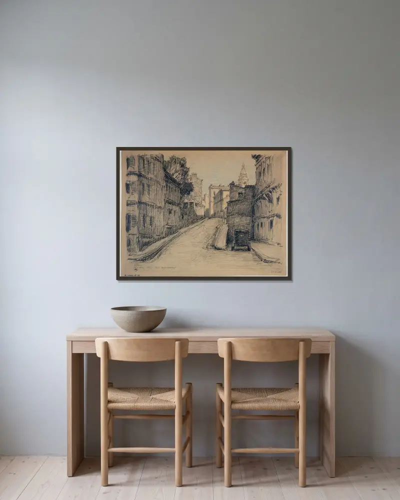 Rue Saint-Vincent av Ferdinand Boberg inramad på en vägg
