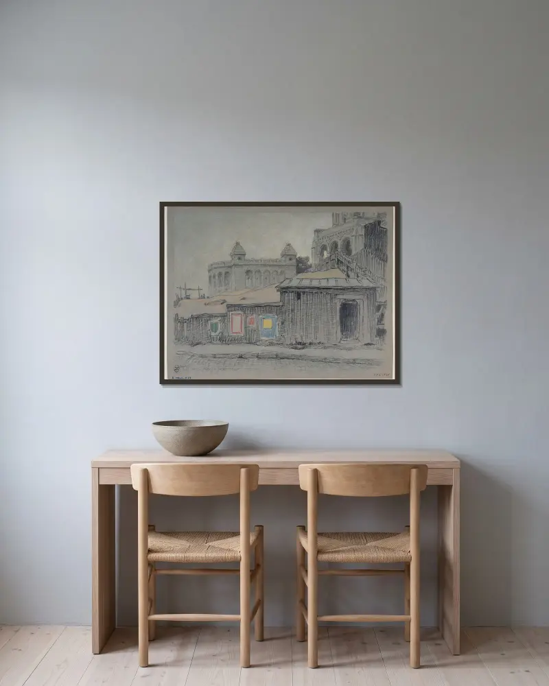 Der Vorplatz von Sacré-Cœur von Ferdinand Boberg gerahmt an einer Wand
