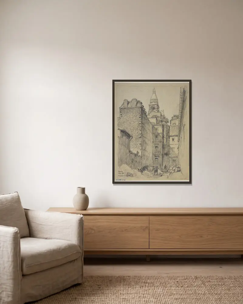 Die Passage Cottin von Ferdinand Boberg gerahmt an einer Wand