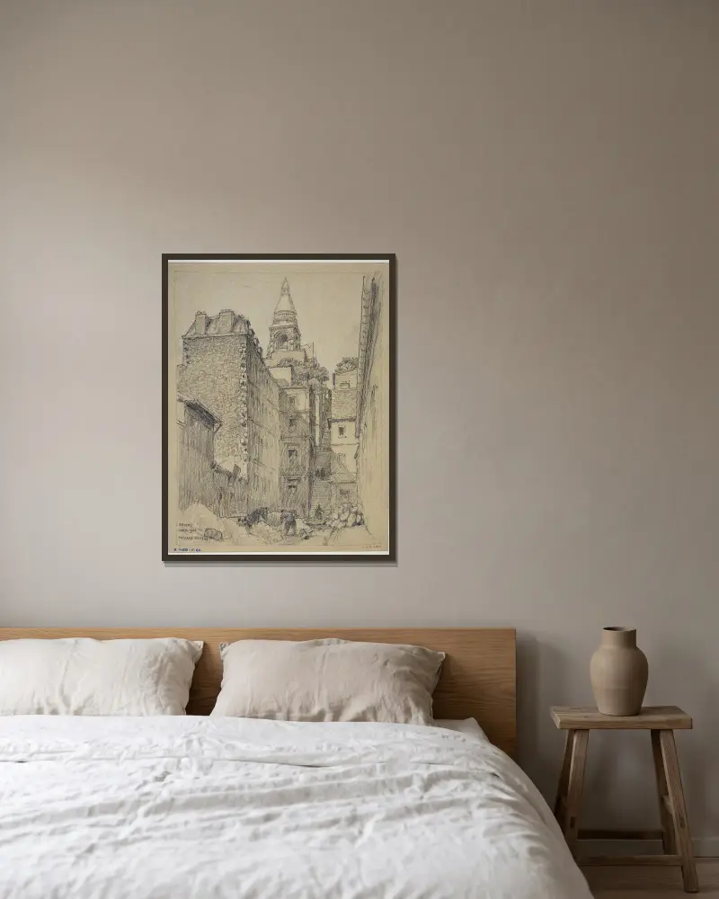 Die Passage Cottin von Ferdinand Boberg gerahmt an einer Wand