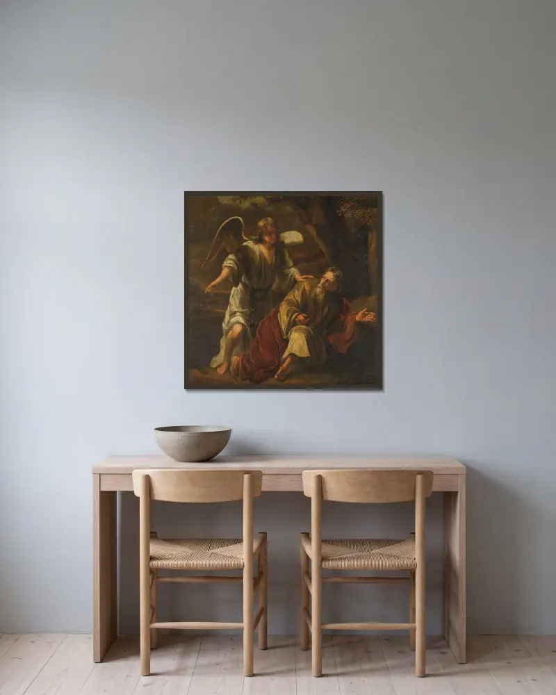 Biblische Szene von Ferdinand Bol gerahmt an einer Wand