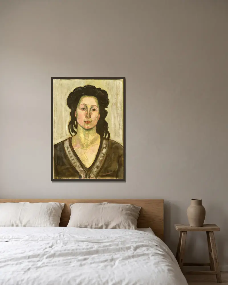 A Woman av Ferdinand Hodler inramad på en vägg