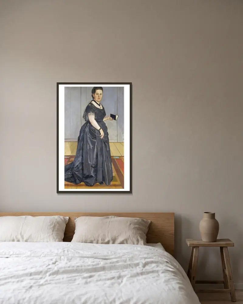 Porträtt av Maria Rosa Krebs-Schüpbach av Ferdinand Hodler inramad på en vägg