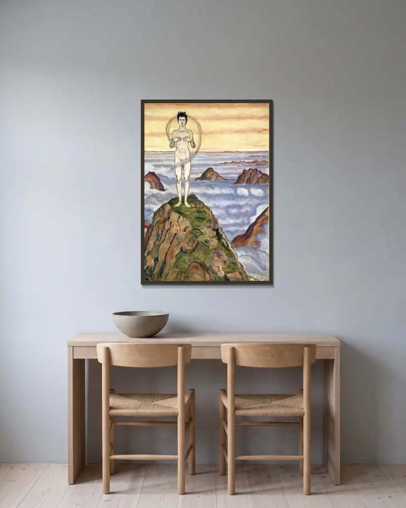View Into Infinity av Ferdinand Hodler inramad på en vägg