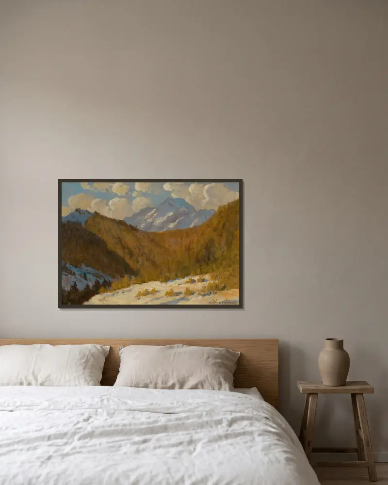 Früher Frühling in der Tatra von Ferdinand Katona gerahmt an einer Wand