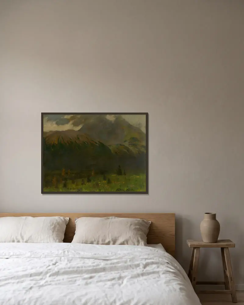 Gerlachov štít von Ferdinand Katona gerahmt an einer Wand