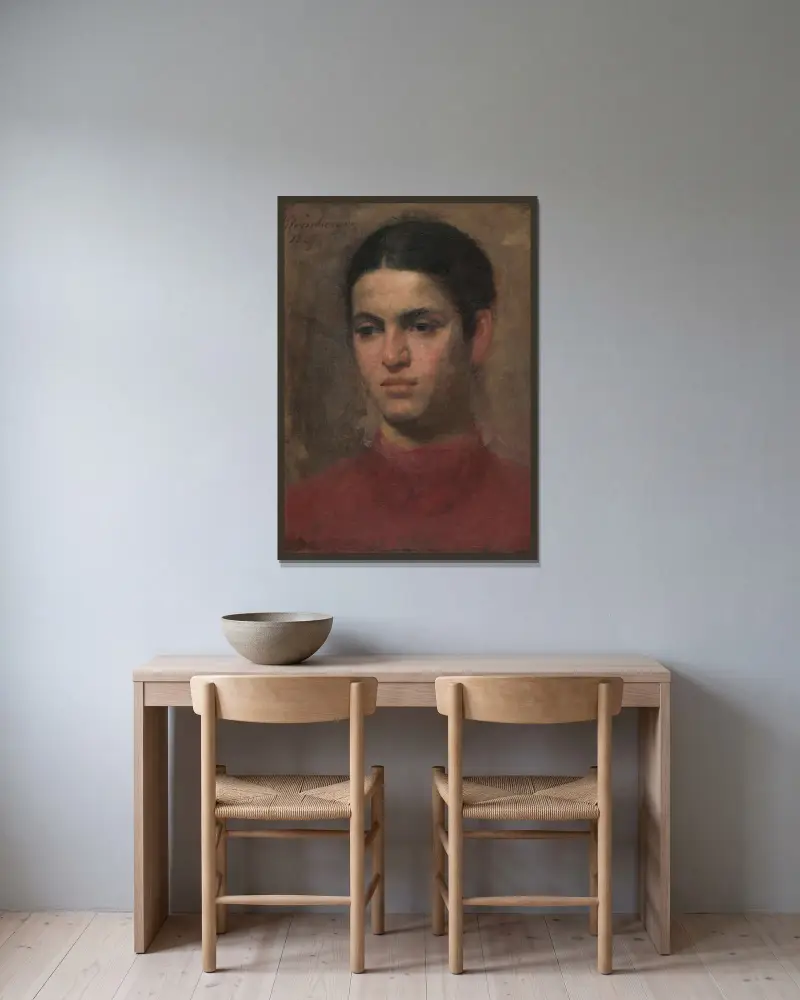 Girl’s head av Ferdinand Katona inramad på en vägg