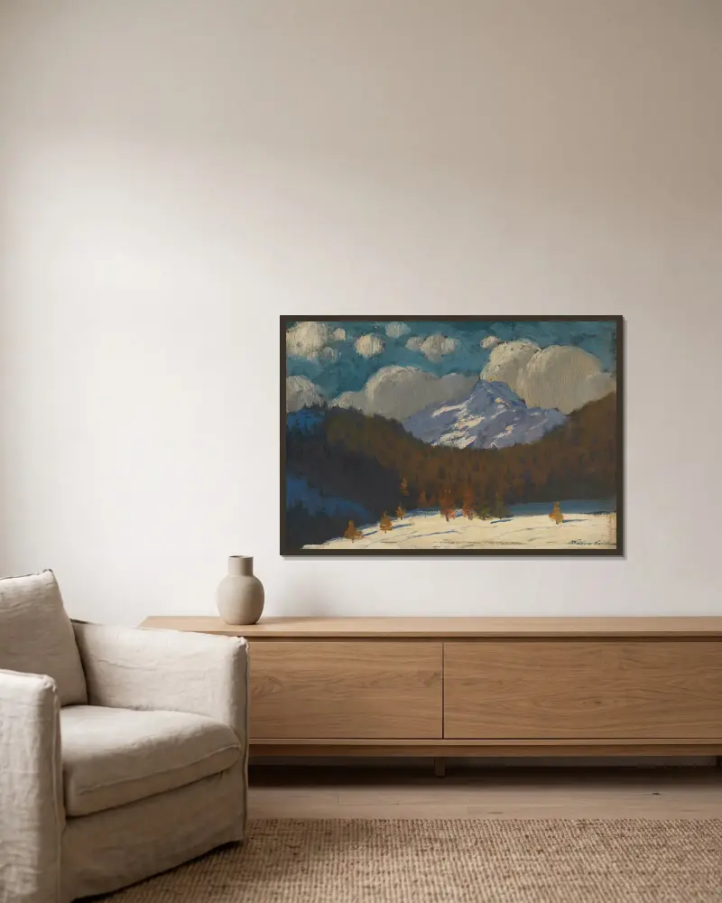 High Tatras in winter av Ferdinand Katona inramad på en vägg