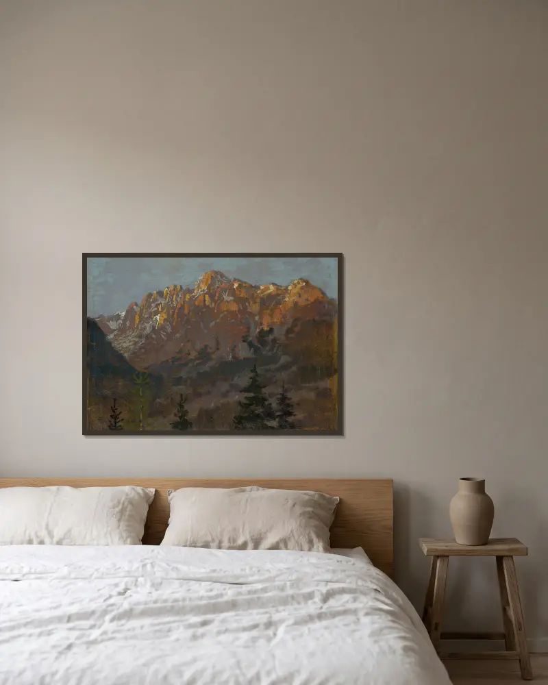 Tatras Motif av Ferdinand Katona inramad på en vägg