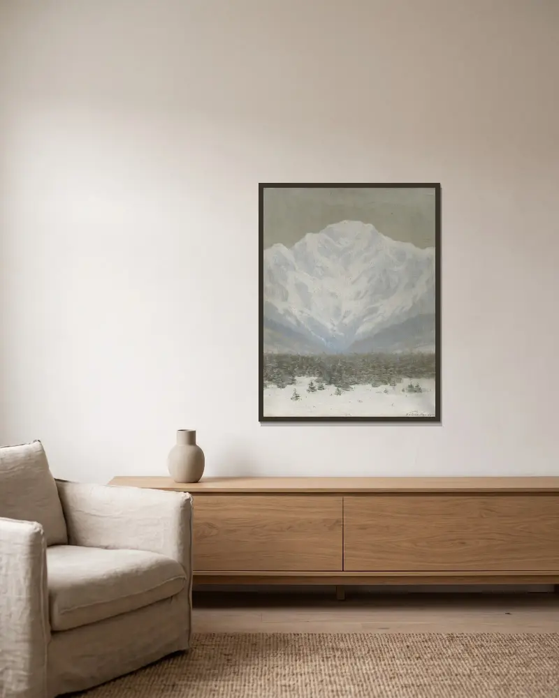 The High Tatras in Winter av Ferdinand Katona inramad på en vägg