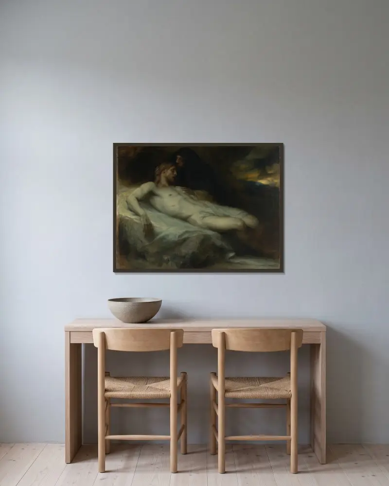Beweinung Christi von Ferdinand Keller gerahmt an einer Wand