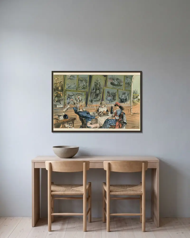 Thanksgiving av Joseph Ferdinand Keppler inramad på en vägg