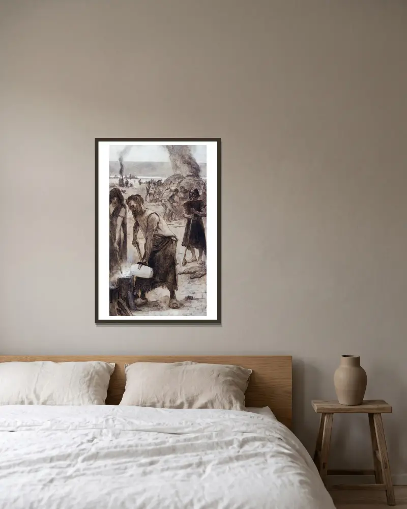 Le bronze et le fer av Fernand Cormon inramad på en vägg