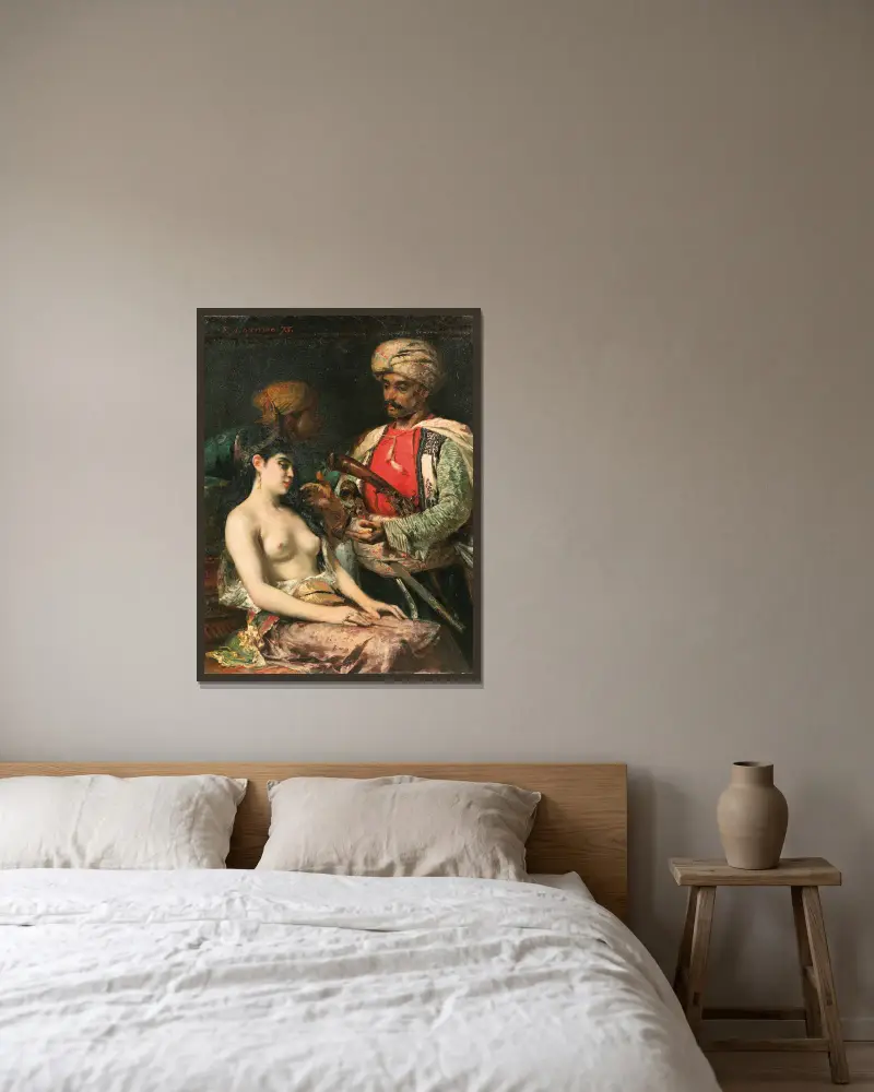 The New Favourite av Fernand Cormon inramad på en vägg