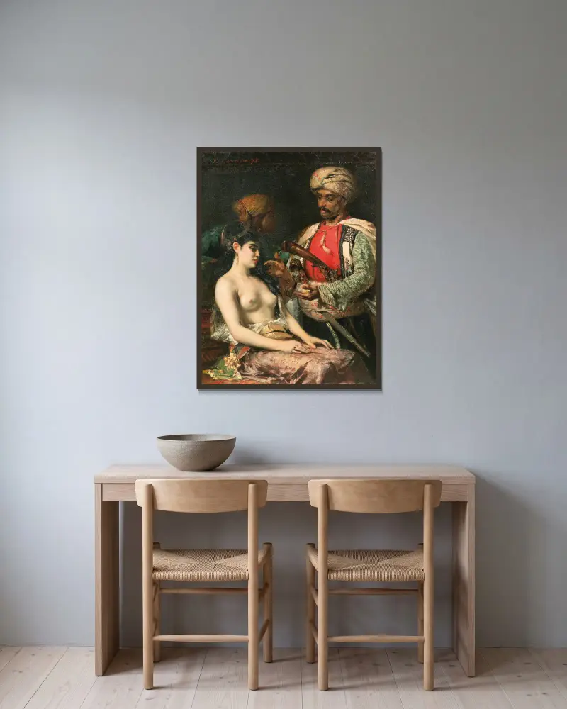 The New Favourite av Fernand Cormon inramad på en vägg