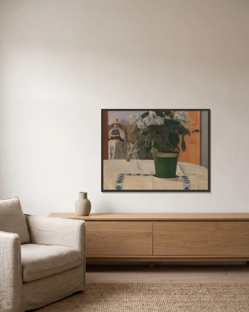 Hortensia av Fernand Khnopff inramad på en vägg