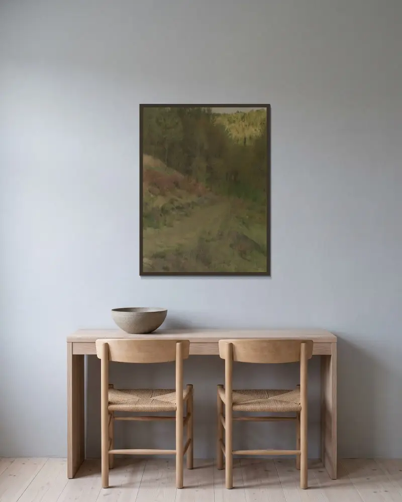 Krajina ve Fosset, Fernand Khnopff v rámu na stěně