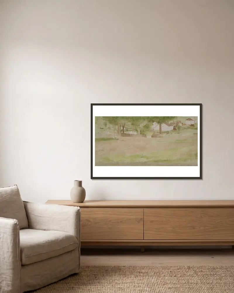 Landschaft mit Brücke bei Fosset von Fernand Khnopff gerahmt an einer Wand