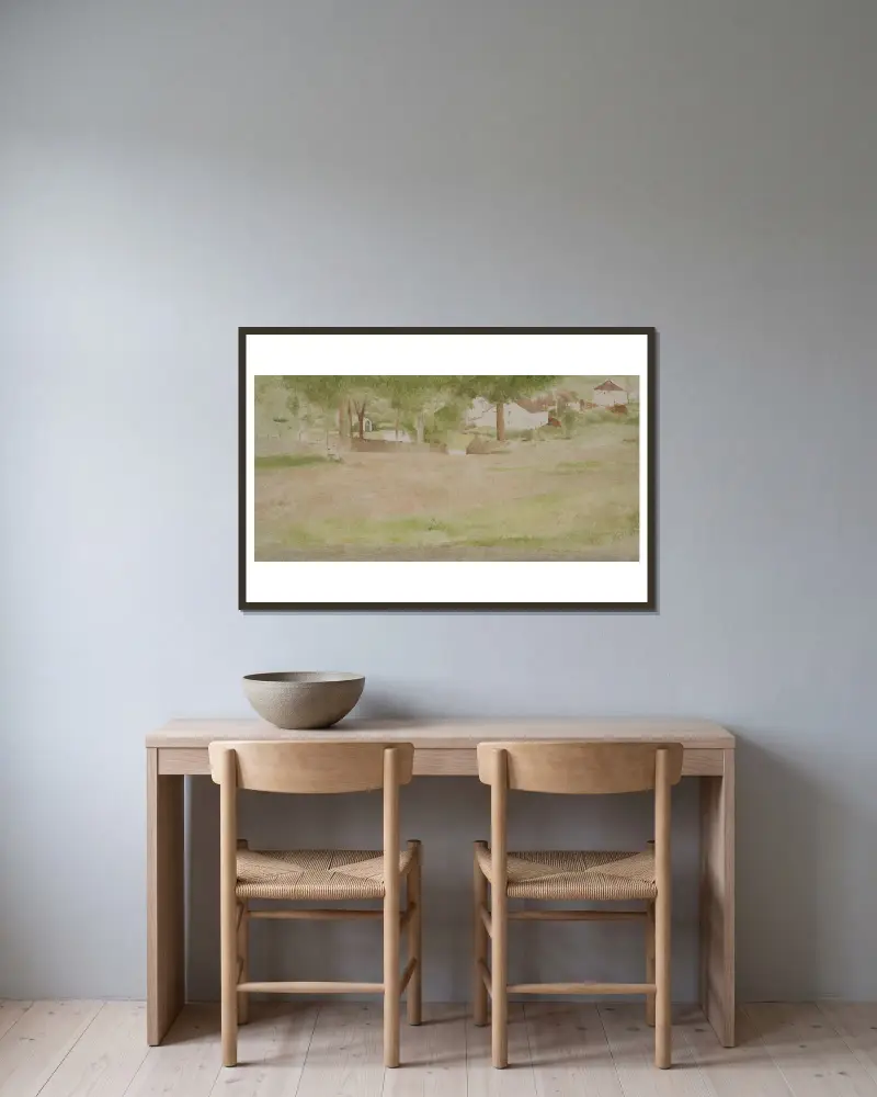Landschaft mit Brücke bei Fosset von Fernand Khnopff gerahmt an einer Wand