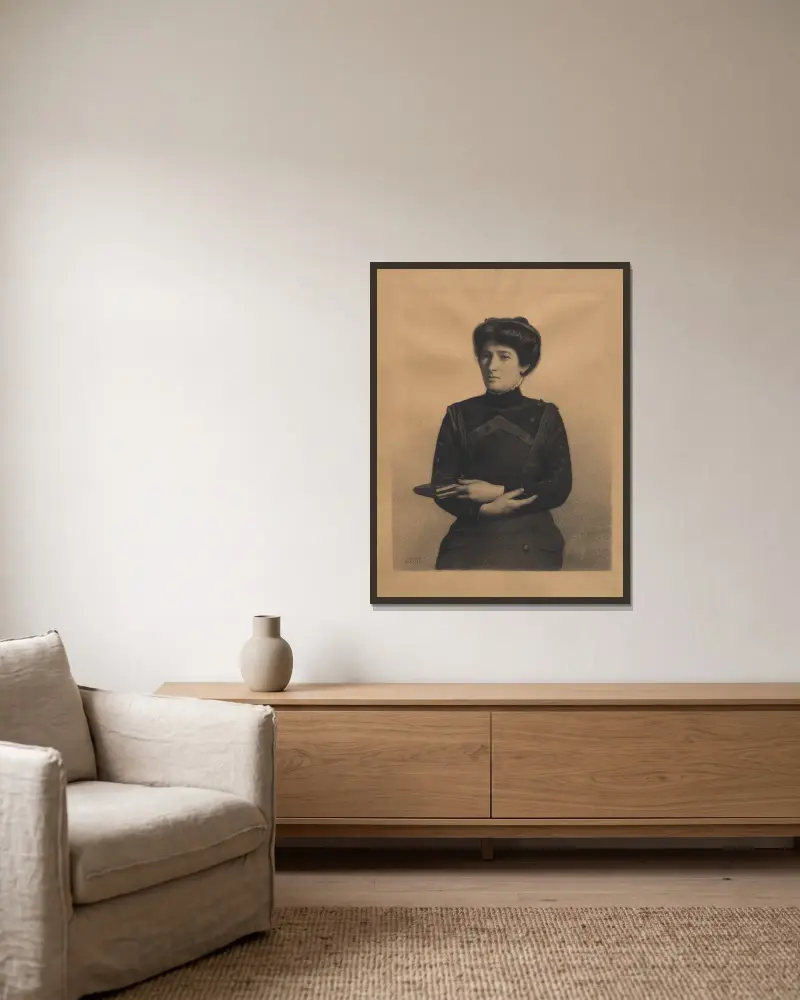 Porträtt av Madame Jules Ricard, född Augustine Bulteau av Fernand Khnopff inramad på en vägg