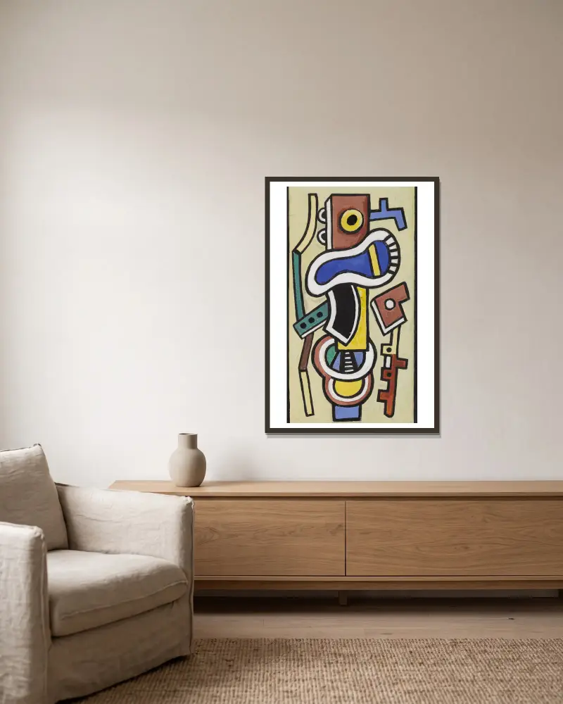 Abstraction, 1936 – nr 2 av Fernand Léger inramad på en vägg