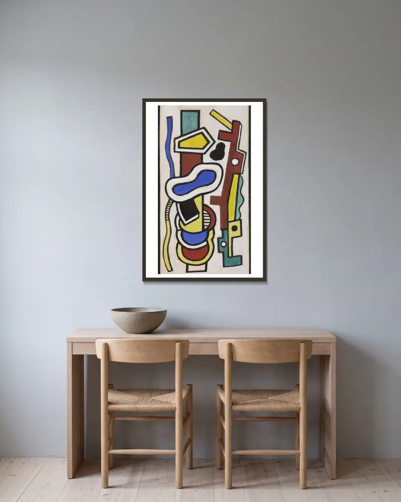 Abstraction, 1936 – nr 1 av Fernand Léger inramad på en vägg