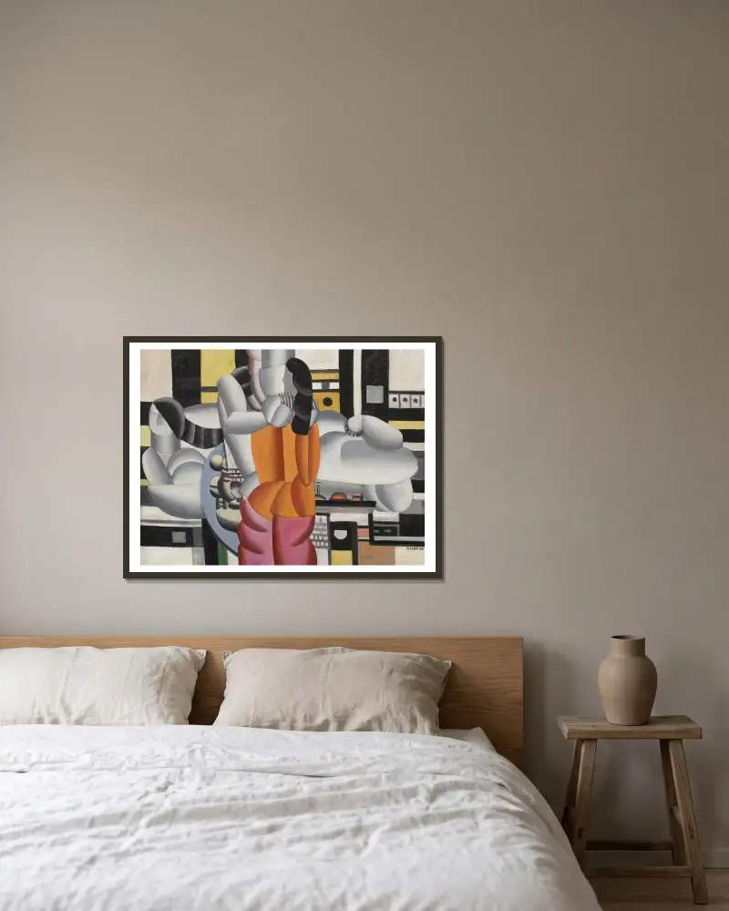 Composition avec personnages av Fernand Léger inramad på en vägg