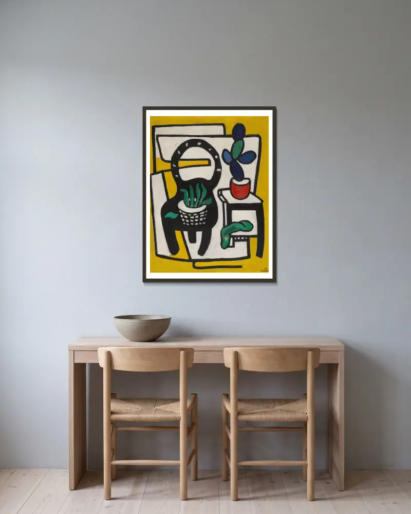 La Chaise noire av Fernand Léger inramad på en vägg